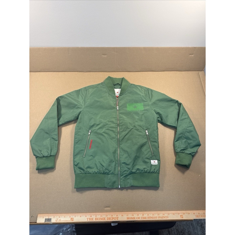 Heineken Beer Bomber Jacket Green Full Zip Lightweight Men's Medium NWT